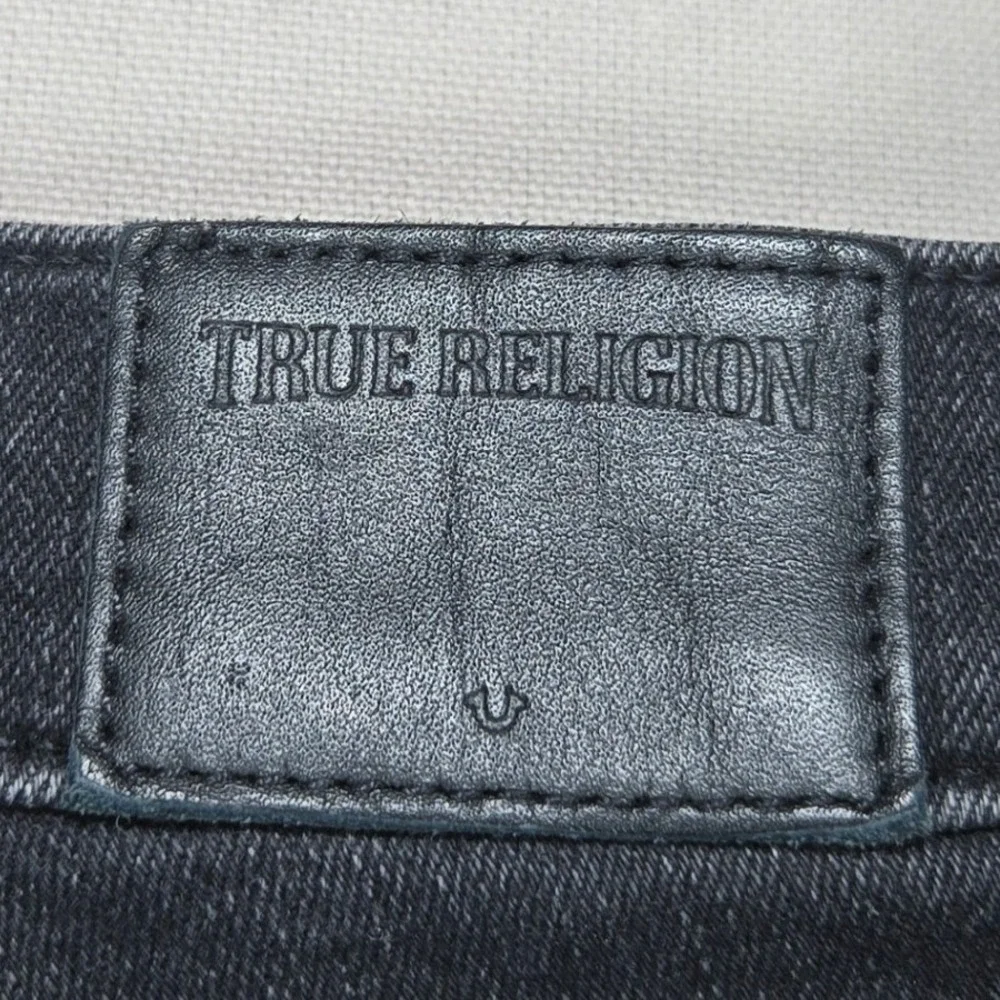 True Religion Halle Mid Rise Super Skinny‎ Jeans Black Wash Zipper Ankle Size 28 - Picture 3 of 15